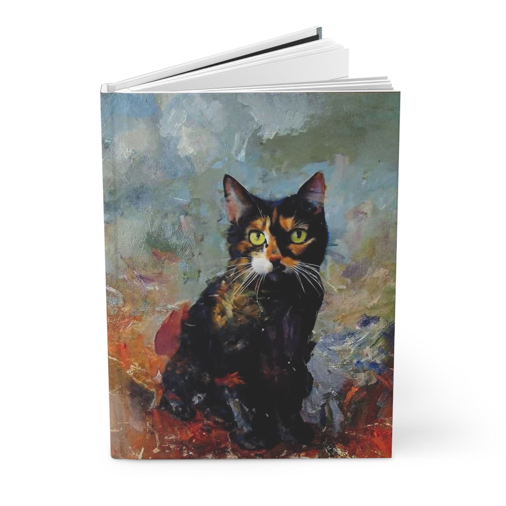 Hardcover Journal Matte with Cat Design open