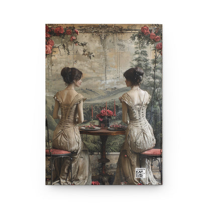 Hardcover Journal Matte - Victorian Twins Tea Party back cover