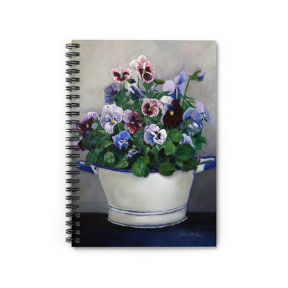 Pansy Bouquet Spiral Notebook — Floral Ruled Journal for Gardeners & Gift Giving