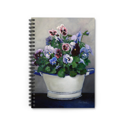 Pansy Bouquet Spiral Notebook — Floral Ruled Journal for Gardeners & Gift Giving