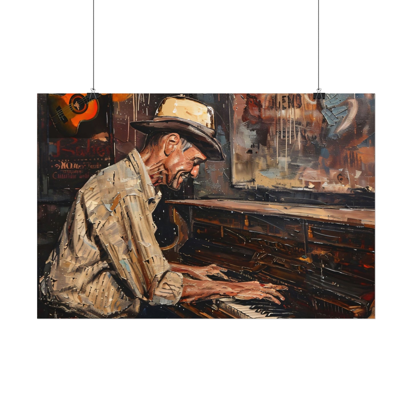 Rolled Posters - Honky Tonk Piano Player Art Poster