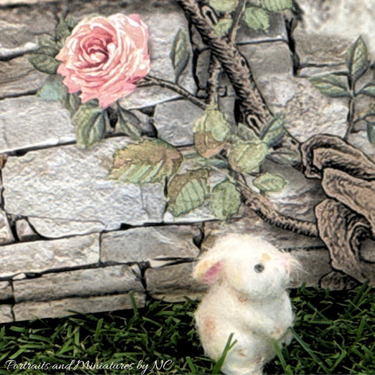 Miniature Needle Felted 1/12 Scale standing Rabbit