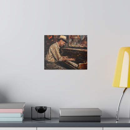 Matte Canvas, Stretched, 0.75" - Honky Tonk Piano Player