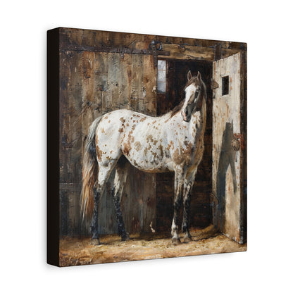 Appaloosa Horse Canvas Wall Art — Rustic Equestrian Stretched Matte Print