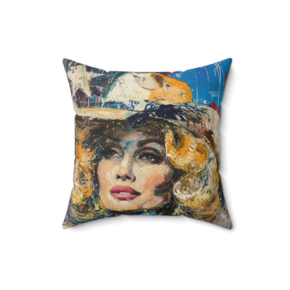 Spun Polyester Square Pillow - Country Queen 16x16 front