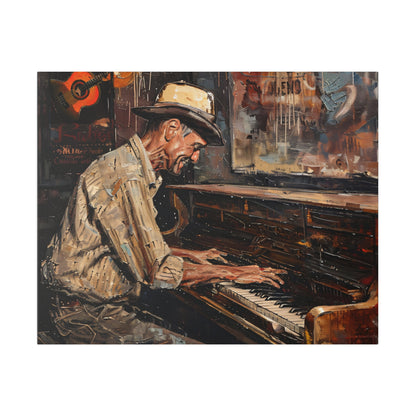 Matte Canvas, Stretched, 0.75" - Honky Tonk Piano Player