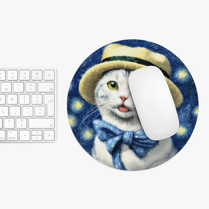Starry Eye Cat Mouse Pad in situ