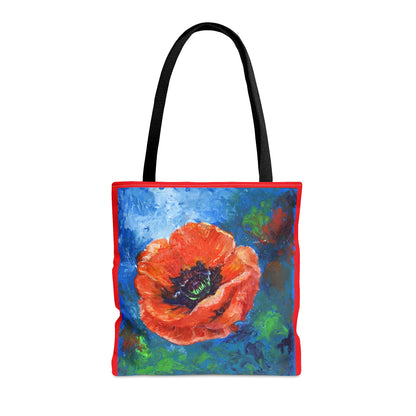 Einkaufstasche - roter Mohnblumen-Entwurf