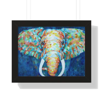 Colorful Elephant - Framed Horizontal Poster black frame
