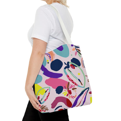 Colorful Circles Canvas Tote Bag - Heavy Duty Fine Art Shoulder Bag