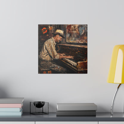 Matte Canvas, Stretched, 0.75" - Honky Tonk Piano Player