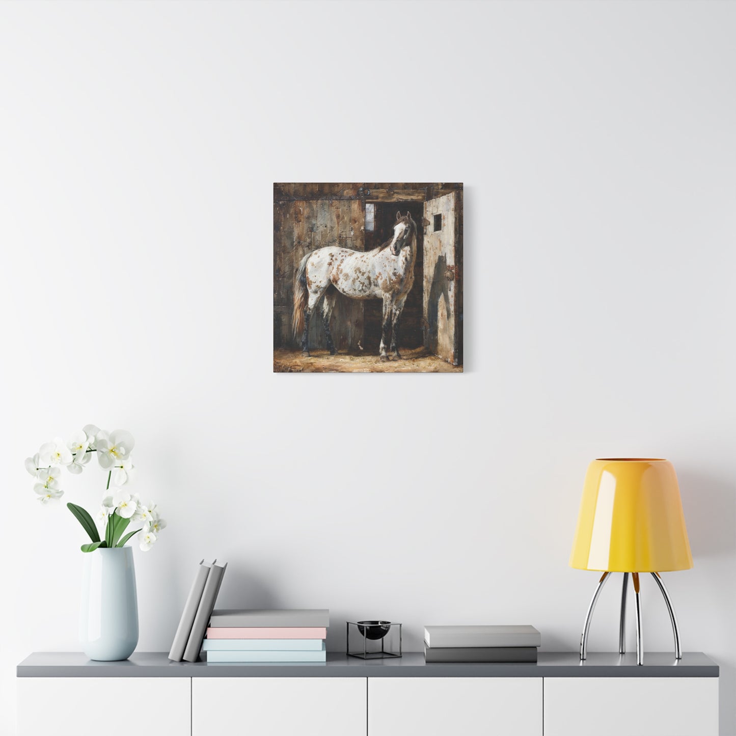 Appaloosa Horse Canvas Wall Art — Rustic Equestrian Stretched Matte Print