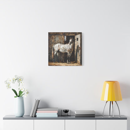 Appaloosa Horse Canvas Wall Art — Rustic Equestrian Stretched Matte Print