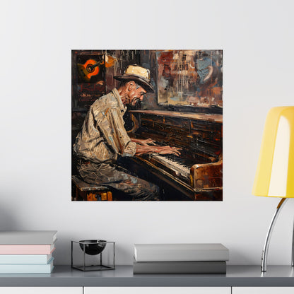 Matte Vertical Posters - Honky Tonk Piano Player