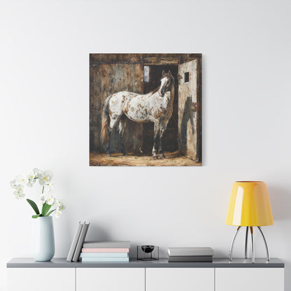 Appaloosa Horse Canvas Wall Art — Rustic Equestrian Stretched Matte Print