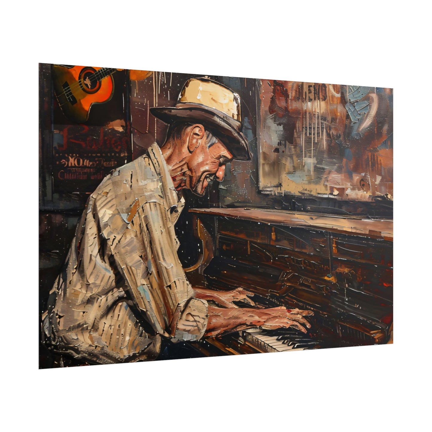 Rolled Posters - Honky Tonk Piano Player Art Poster