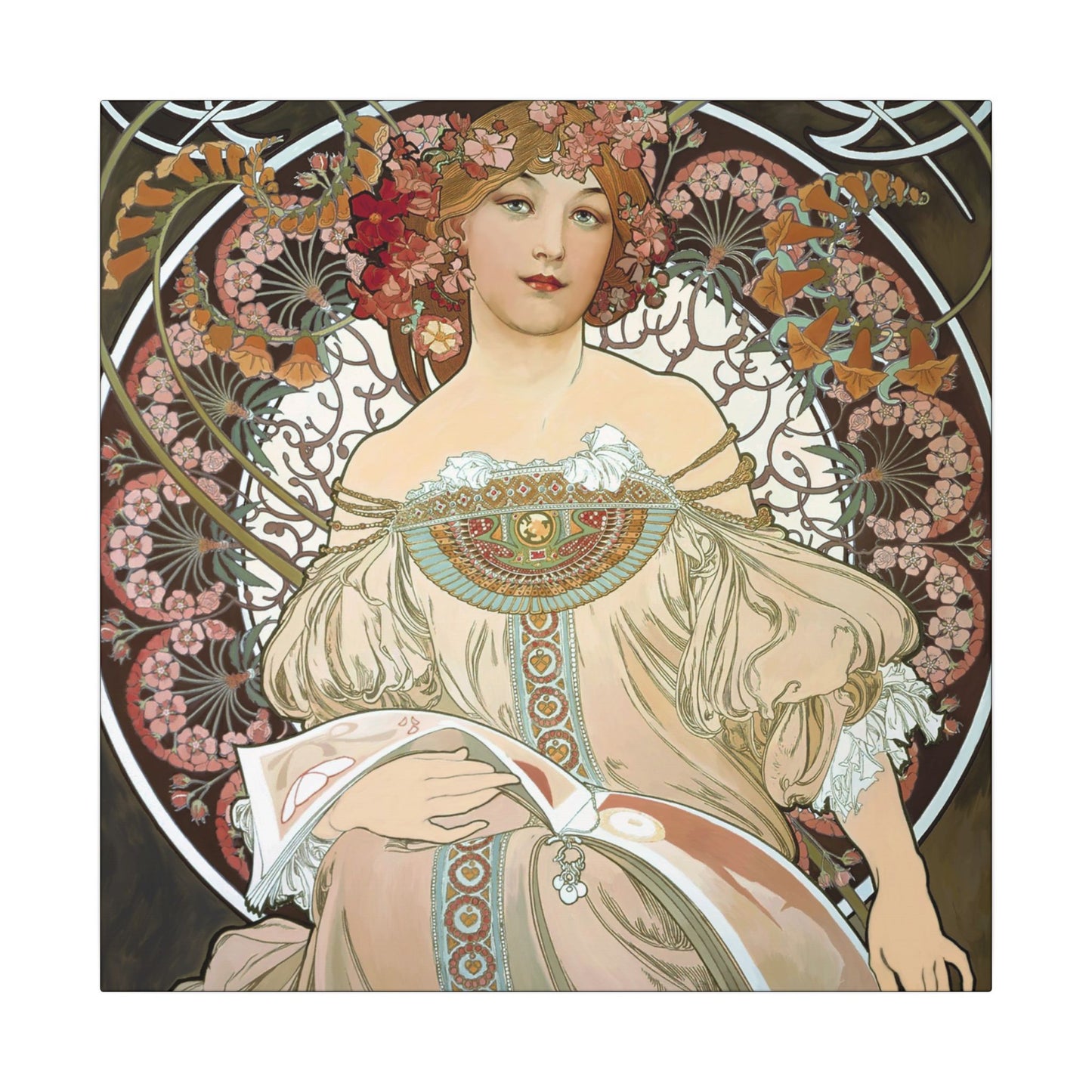Day Dream After Alphonso Mucha Canvas Gallery Wraps