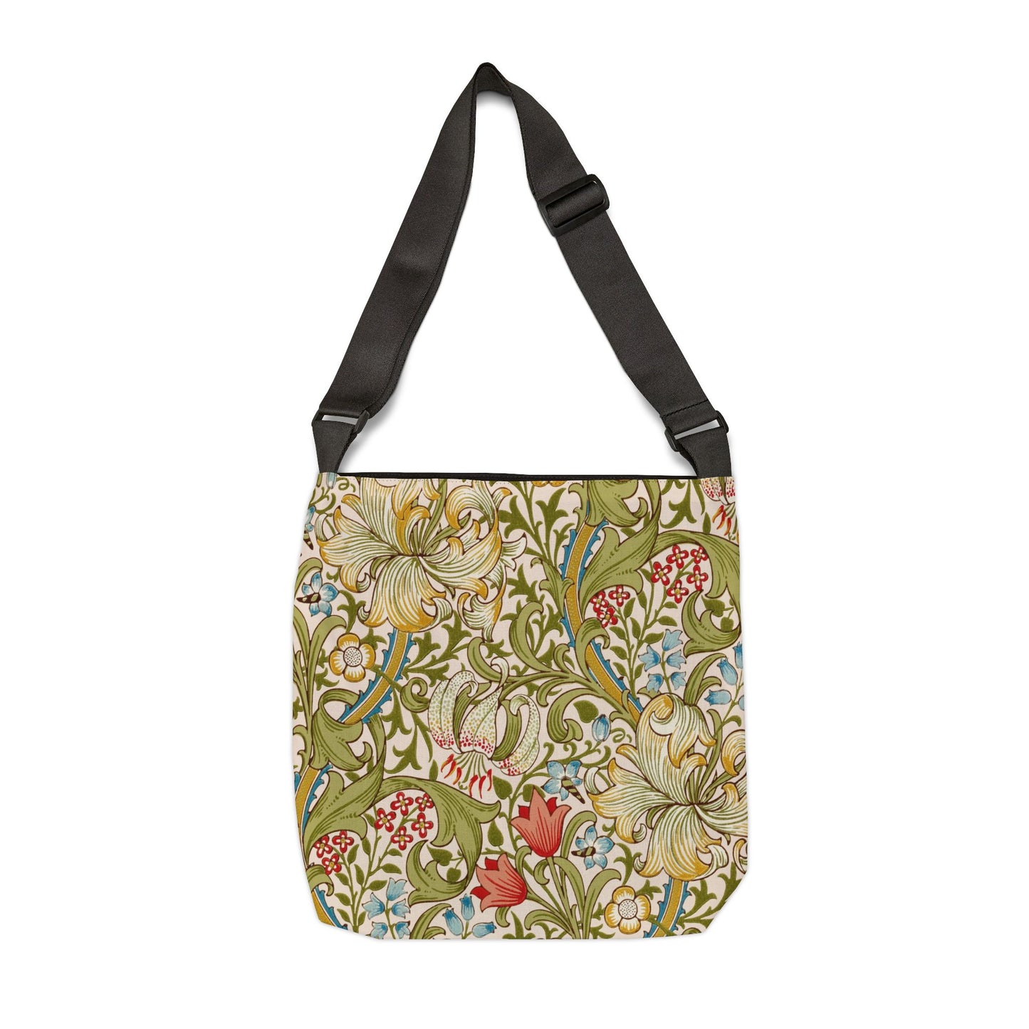 Tote Bag - Golden Lilly William Morris Design-Premium All-Over Print Shoulder Bag