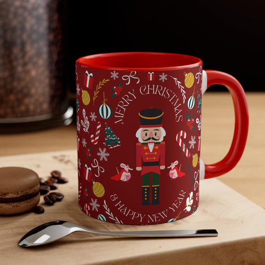 Nutcracker Coffee Ceramic Mug, 11oz red