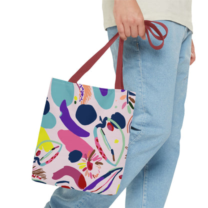 Colorful Circles Canvas Tote Bag - Heavy Duty Fine Art Shoulder Bag
