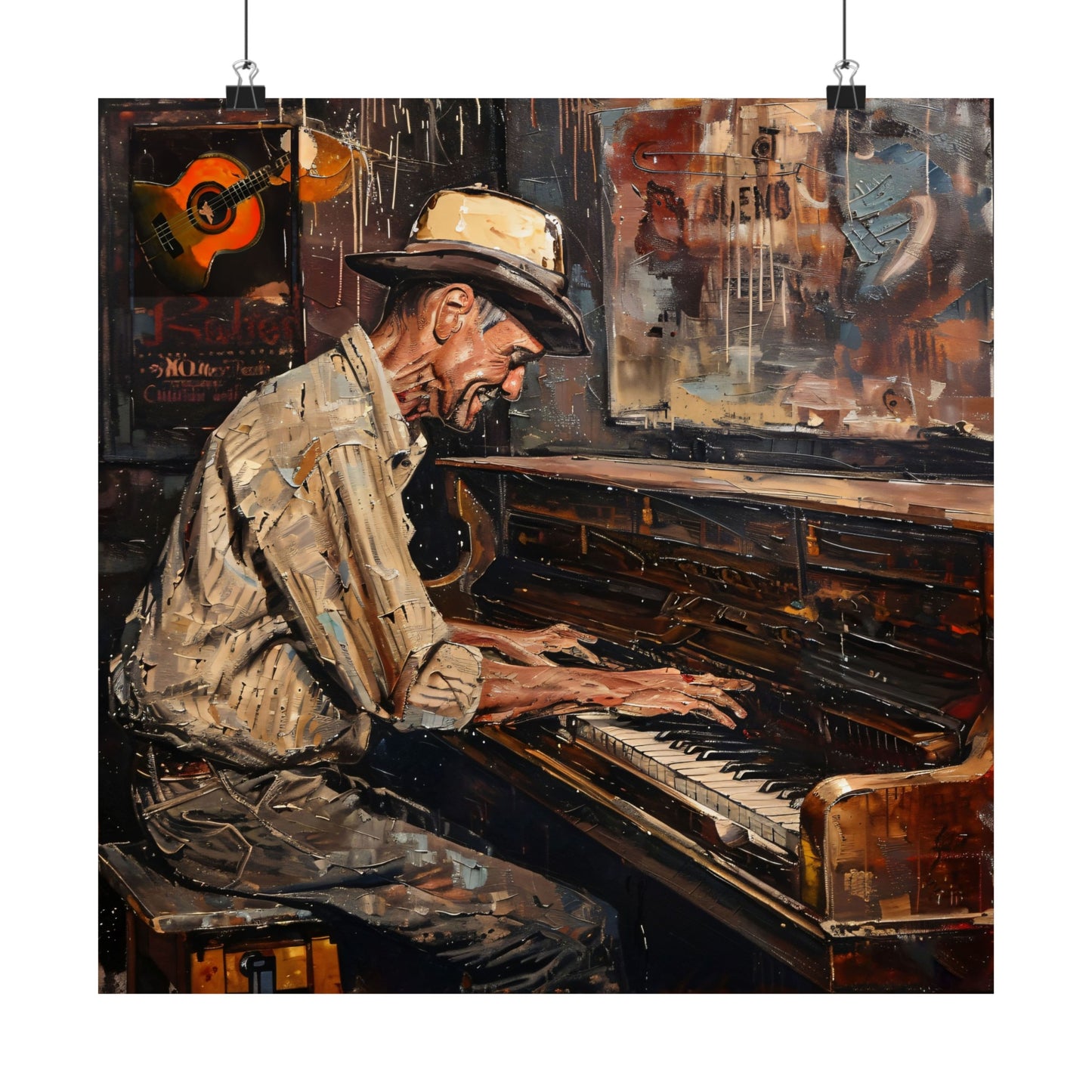 Matte Vertical Posters - Honky Tonk Piano Player