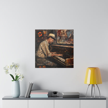 Matte Canvas, Stretched, 0.75" - Honky Tonk Piano Player