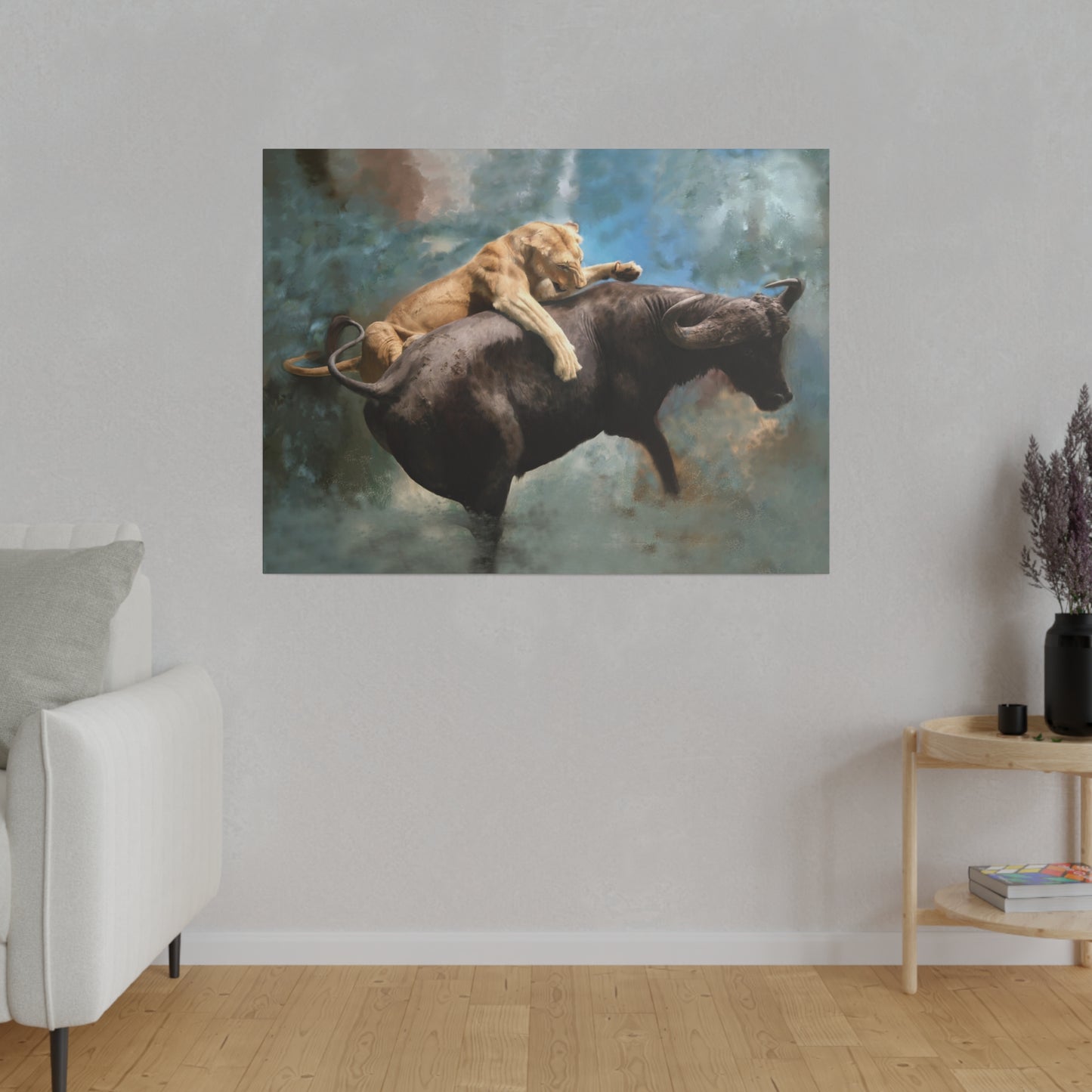 Wildlife Print - Die Jagd, matte Leinwand, gestreckt