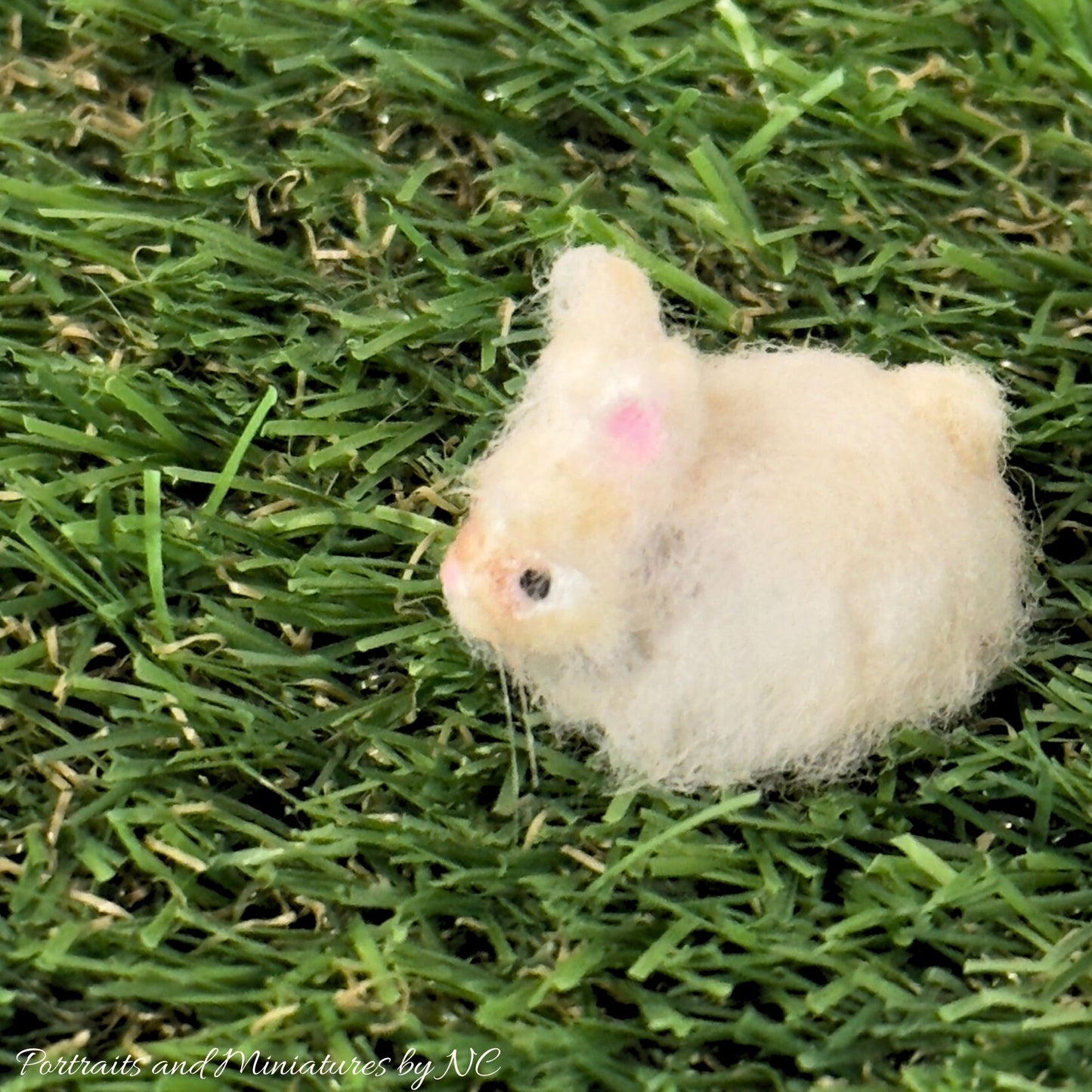 Miniature Needle Felted 1/12 Scale seated Rabbit