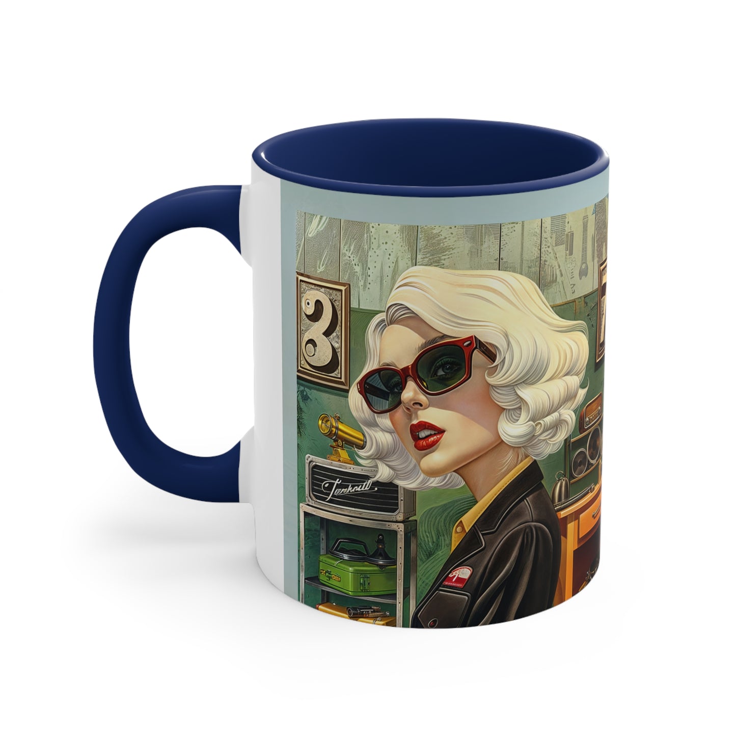 Accent Coffee Mug, 11oz - Tool Time Blonde-navy side
