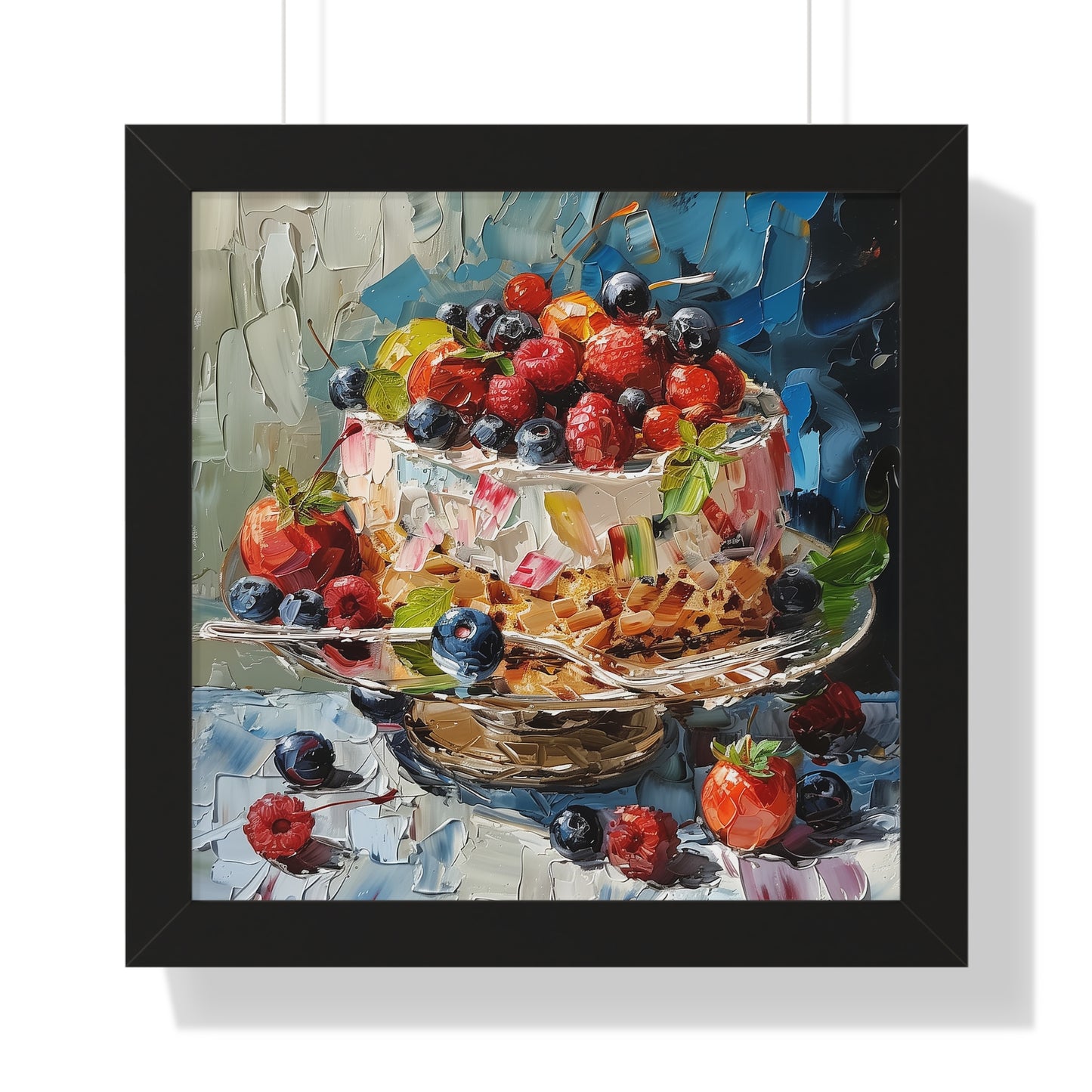 Framed Vertical Poster - Luscious Dessert black frame