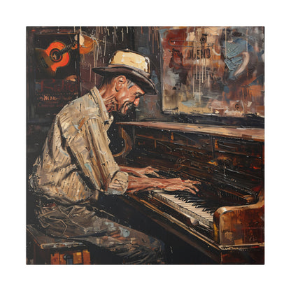 Matte Canvas, Stretched, 0.75" - Honky Tonk Piano Player