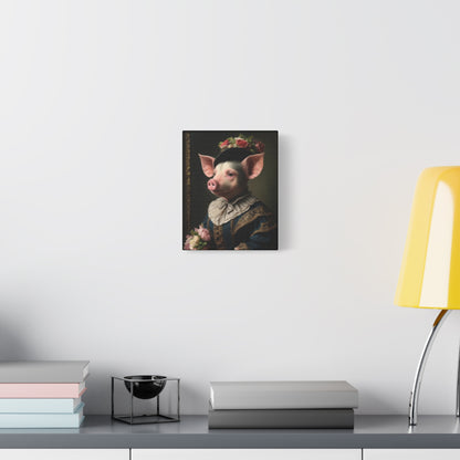 Piggy in Victorian Elegance Stretched Canvas Wall Art
