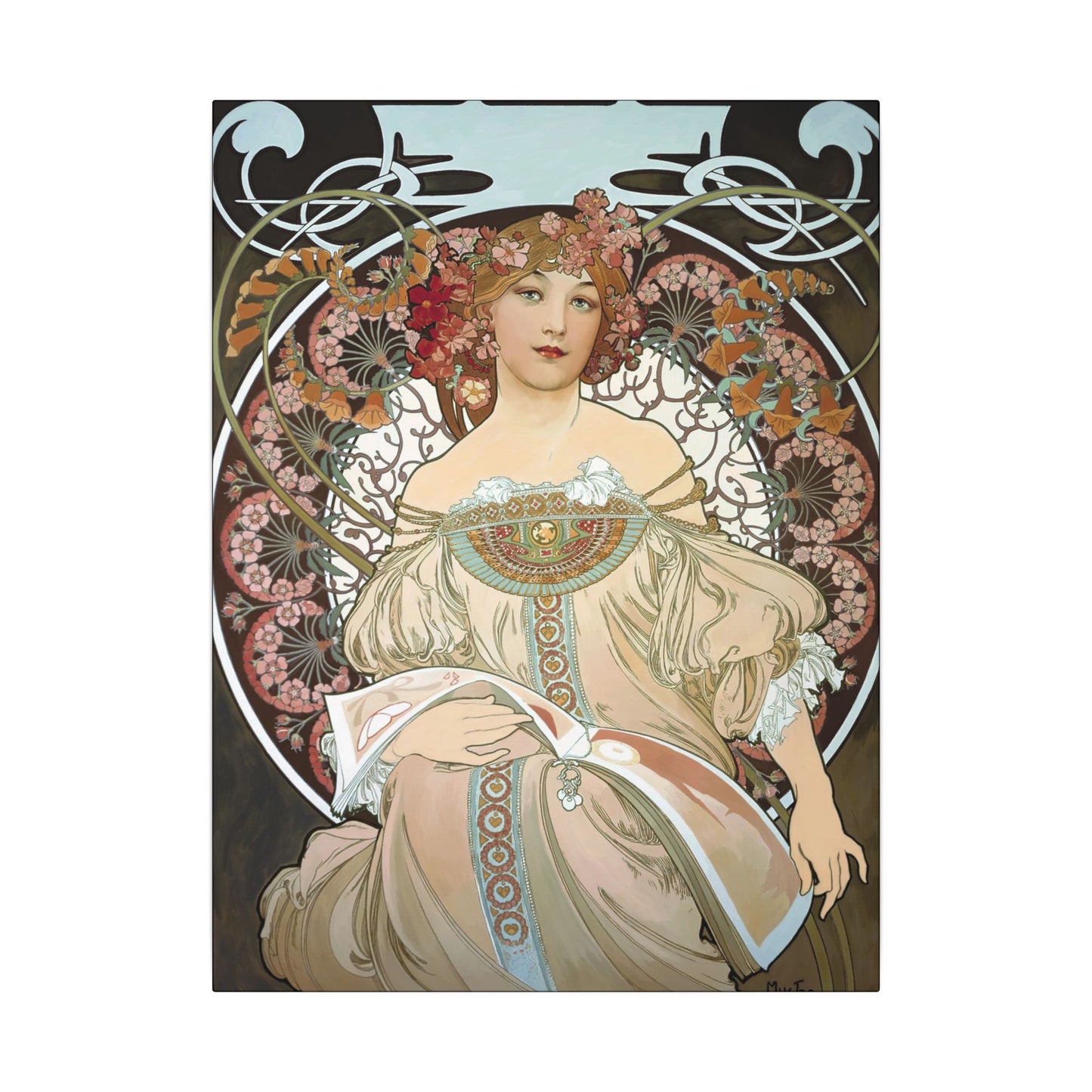 Day Dream After Alphonso Mucha Canvas Gallery Wraps