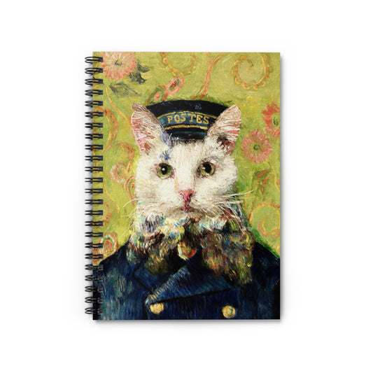 Vintage Postman Cat Spiral Notebook – Ruled Journal for Writers & Cat Lovers