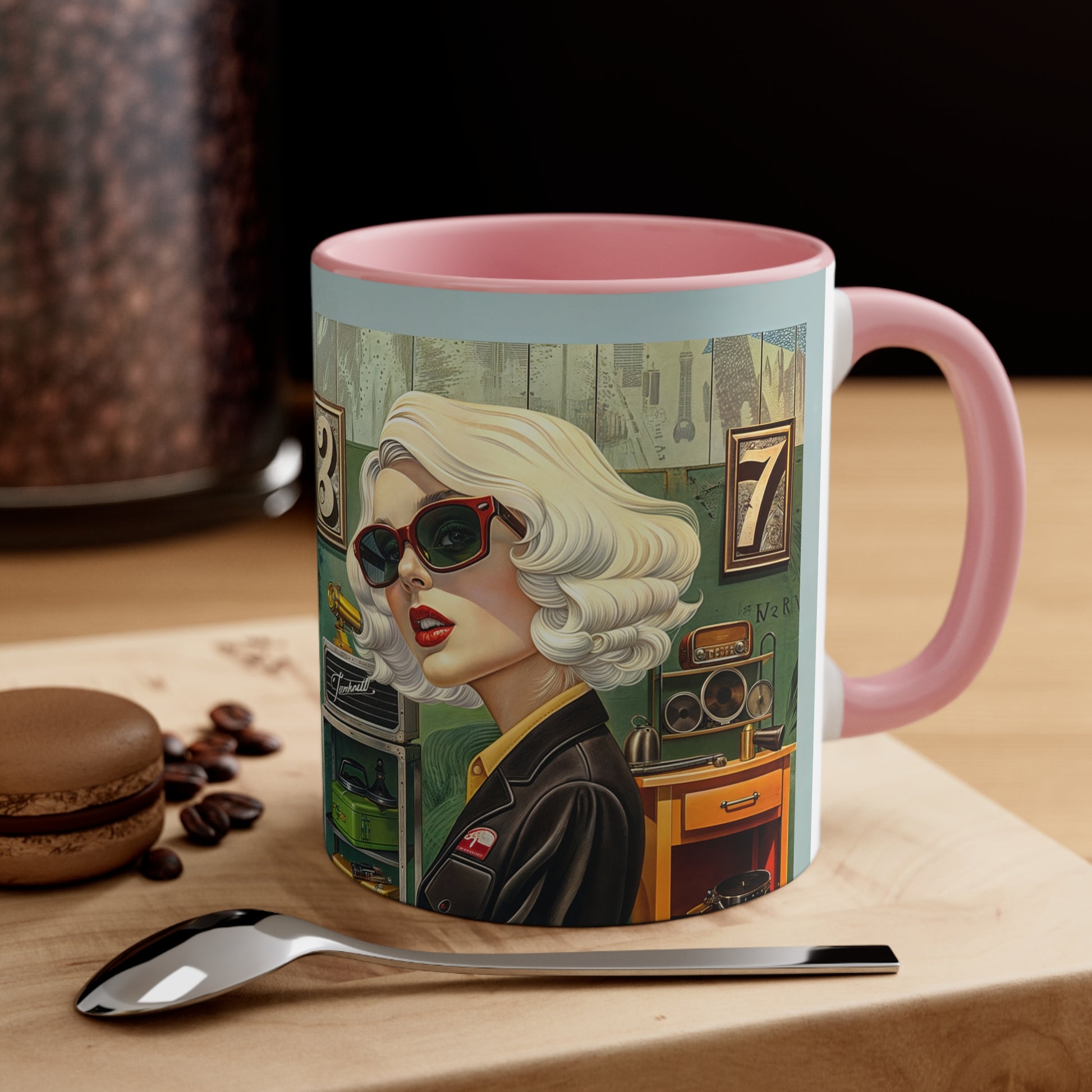 Accent Coffee Mug, 11oz - Tool Time Blonde-pink in situ