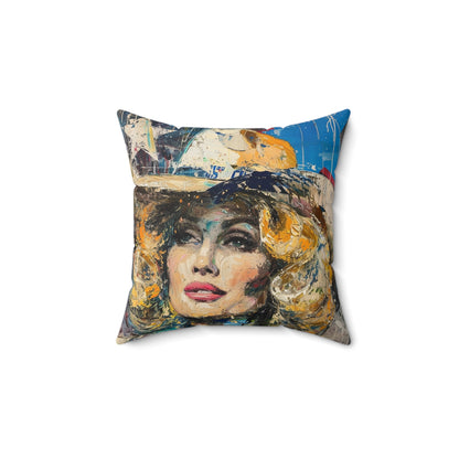 Spun Polyester Square Pillow - Country Queen 14x14 back