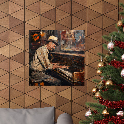 Matte Vertical Posters - Honky Tonk Piano Player