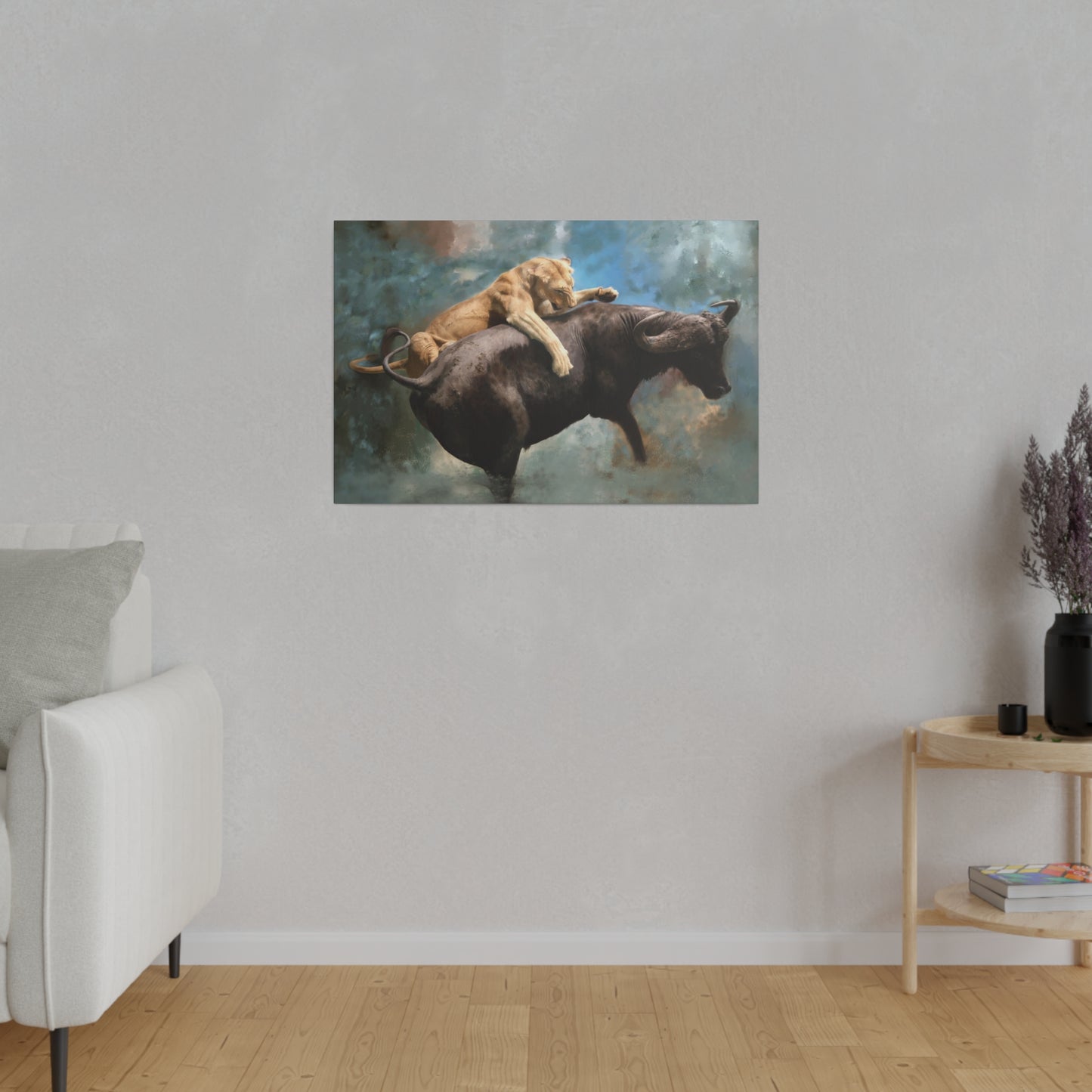 Wildlife Print - Die Jagd, matte Leinwand, gestreckt