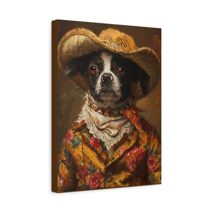 Rat Terrier in Rodeo Outfit - Matte Canvas, Stretched, 1.25"