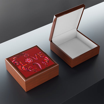 Jewelry Box - Boho Love Lacquered Keepsake Box open