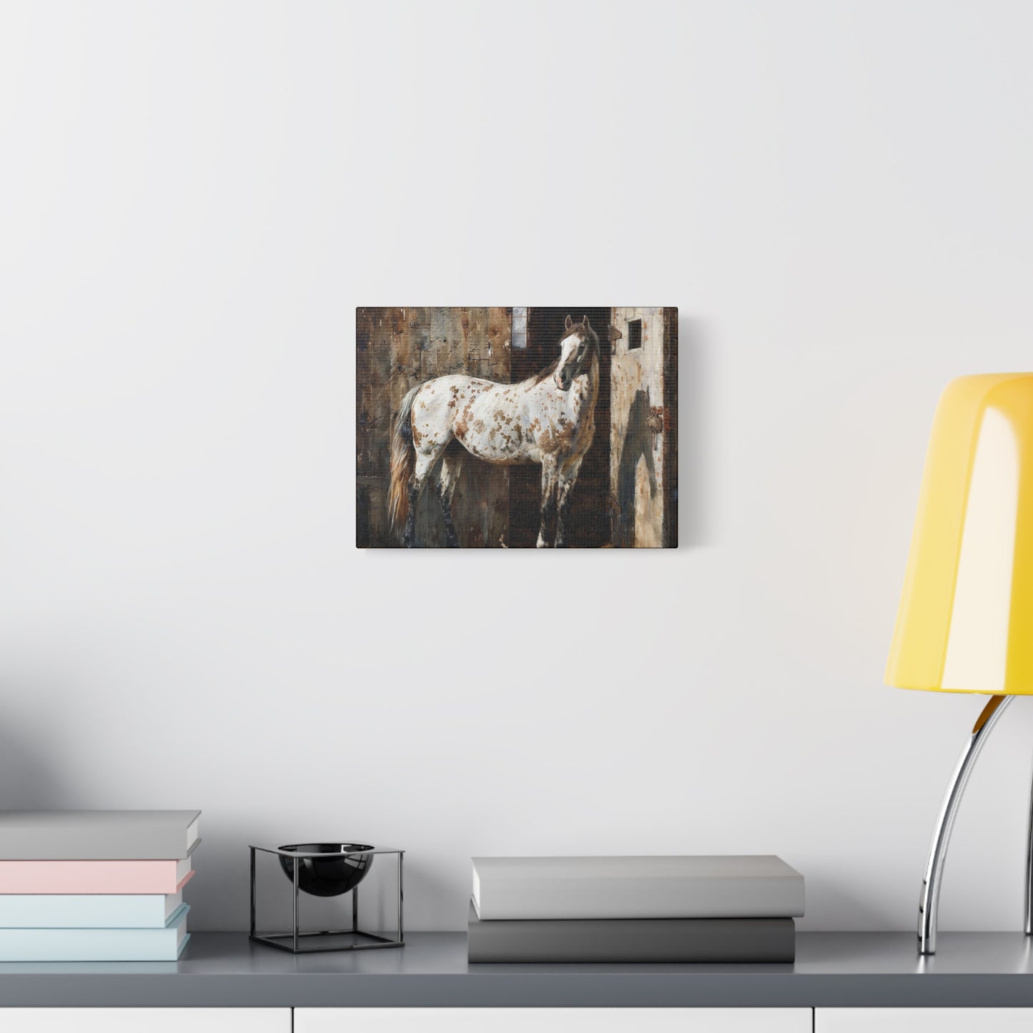 Appaloosa Horse Canvas Wall Art — Rustic Equestrian Stretched Matte Print