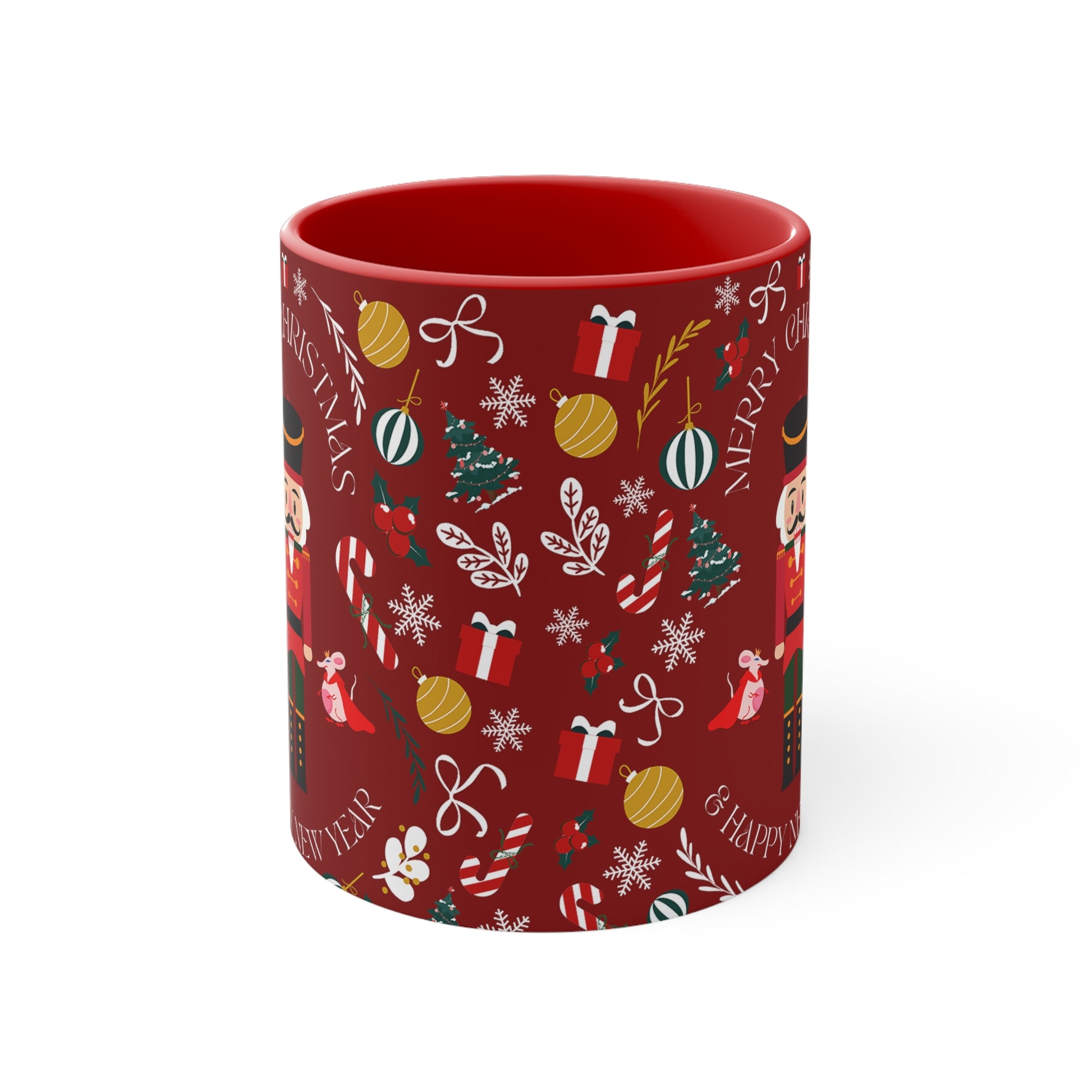 Nutcracker Coffee Ceramic Mug, 11oz red front