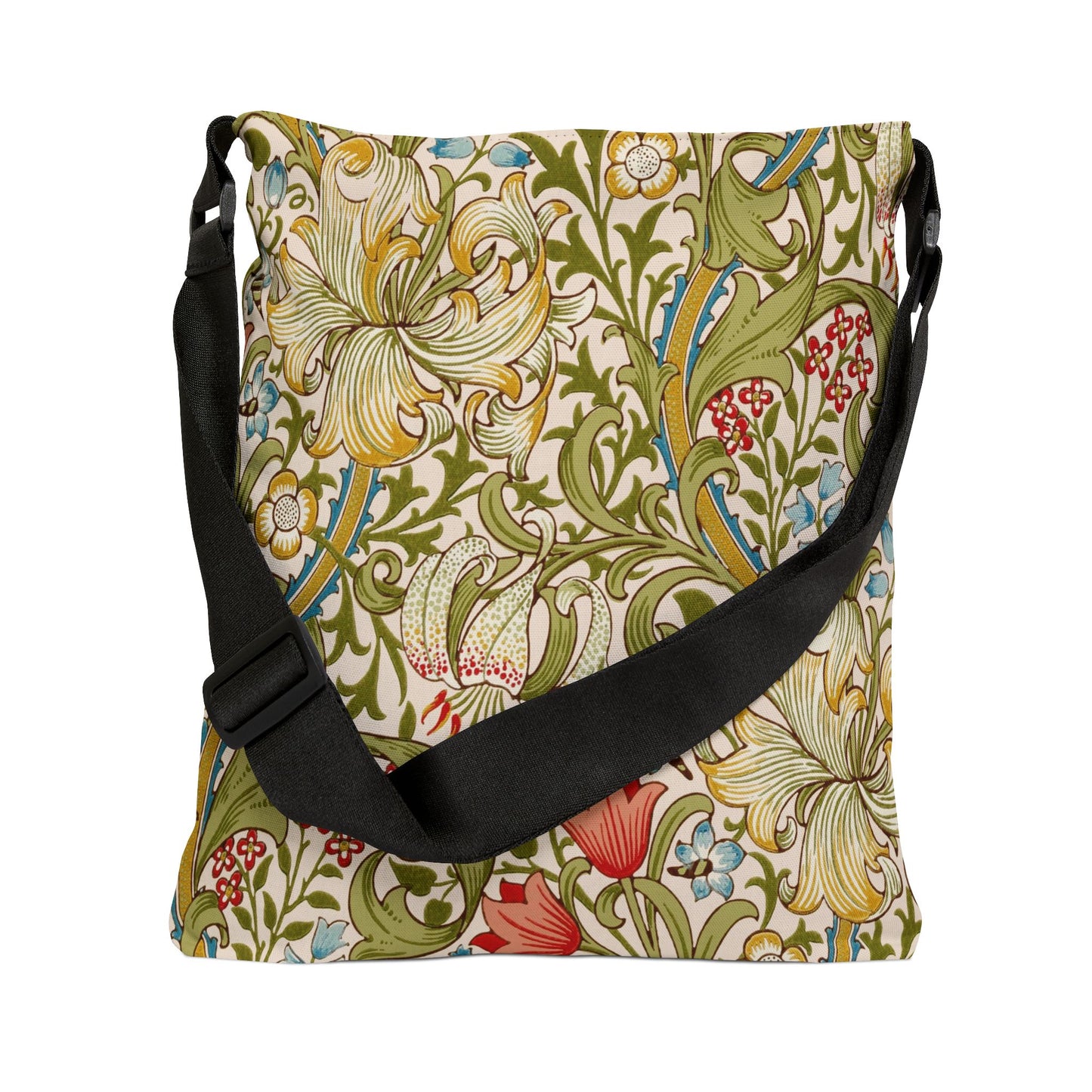 Tote Bag - Golden Lilly William Morris Design-Premium All-Over Print Shoulder Bag