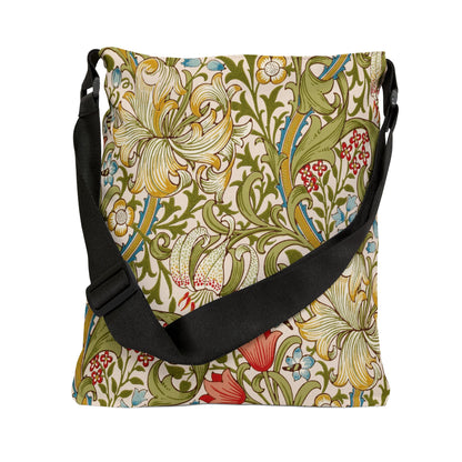 Tote Bag - Golden Lilly William Morris Design-Premium All-Over Print Shoulder Bag