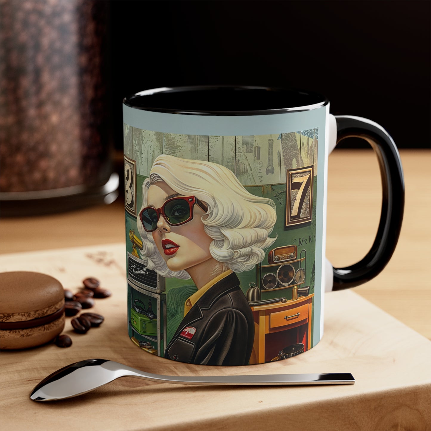 Accent Coffee Mug, 11oz - Tool Time Blonde black in situ
