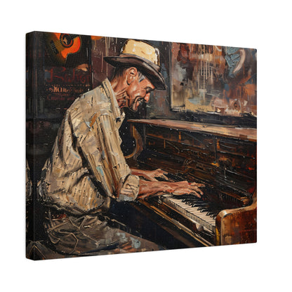 Matte Canvas, Stretched, 0.75" - Honky Tonk Piano Player