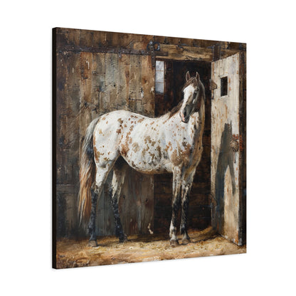 Appaloosa Horse Canvas Wall Art — Rustic Equestrian Stretched Matte Print