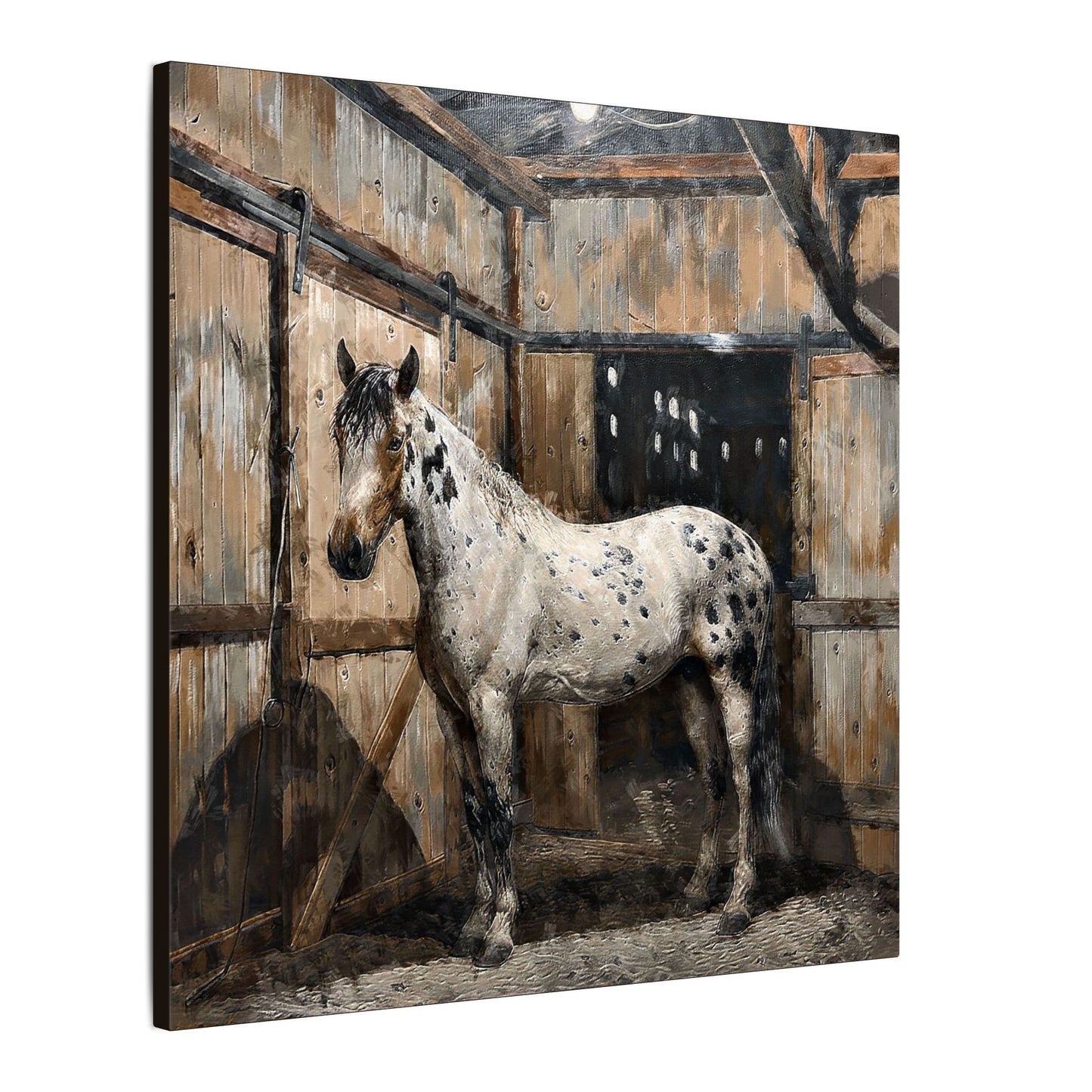 Appaloosa Horse Canvas Art - Rustic Stable Wall Décor (Matte Stretched Canvas Print)