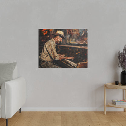 Matte Canvas, Stretched, 0.75" - Honky Tonk Piano Player