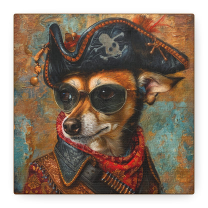 Pirate Dog Matte Canvas Wall Art — Stretched 1.25"